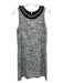 Sara Campbell Size 8 Black, gray & white Polyester Sleeveless Boucle Shift Dress Black, gray & white / 8