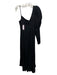 AMUR Size 4 Black Viscose One Sleeve Spotted Ruffle Detail Side Slit Dress Black / 4