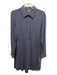 Lilla P Size L Slate Blue Cotton Long Sleeve 1/4 Button Collar Shift Dress Slate Blue / L