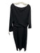 Tuckernuck Size 10 Black Polyester & Spandex Long Sleeve Boat Neck Waist Dress Black / 10