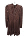 Saylor Size S Brown All Over Sequins Long Sleeve Paneled Above Knee Dress Brown / S