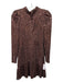Saylor Size S Brown All Over Sequins Long Sleeve Paneled Above Knee Dress Brown / S