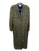 Mirth Size Large Olive Green & Blue Cotton Blend Long Sleeve Button Down Dress Olive Green & Blue / Large