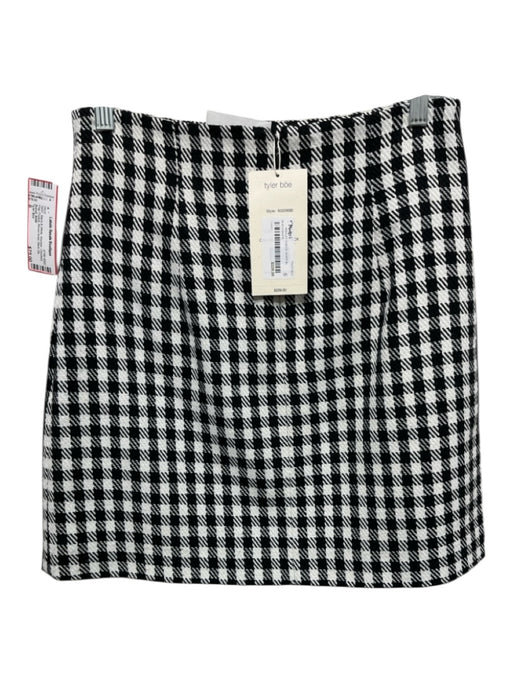 Tyler Boe Size 6 Black & White Viscose Checked Flap Pocket Above knee Skirt Black & White / 6