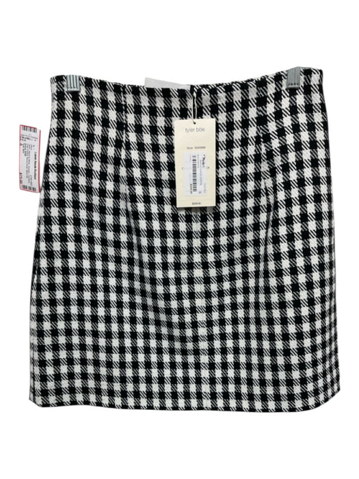 Tyler Boe Size 6 Black & White Viscose Checked Flap Pocket Above knee Skirt Black & White / 6