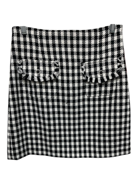 Tyler Boe Size 6 Black & White Viscose Checked Flap Pocket Above knee Skirt Black & White / 6