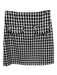 Tyler Boe Size 6 Black & White Viscose Checked Flap Pocket Above knee Skirt Black & White / 6
