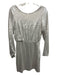 S'edge Size XS Silver Rayon Blend Long Sleeve All Over Sequins Scoop Back Dress Silver / XS
