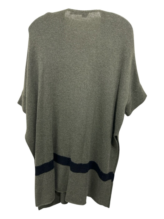 360 Cashmere Size S Olive & Black Cashmere Rib Knit Short Sleeve Long Cardigan Olive & Black / S