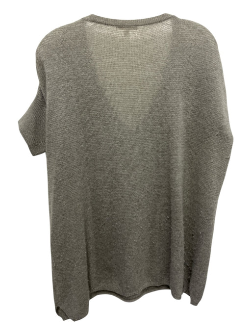 Minnie Rose Size M/L Taupe Cashmere Short Sleeve V Neck Boxy Side Slit Cardigan Taupe / M/L