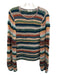 Ulla Johnson Size S Tan, Green & Multi Alpaca Blend Open Knit Crochet Sweater Tan, Green & Multi / S