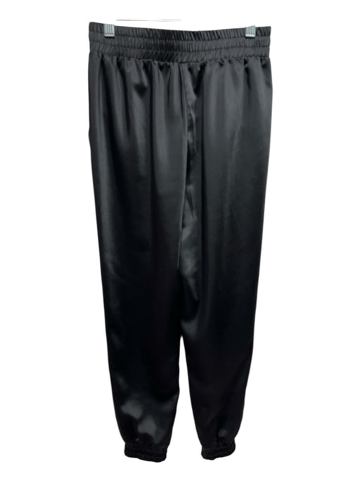 S'edge Size XS Black Polyester Satin Elastic Waist Pockets Jogger Pants Black / XS