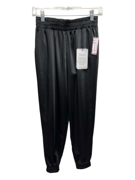 S'edge Size XS Black Polyester Satin Elastic Waist Pockets Jogger Pants Black / XS
