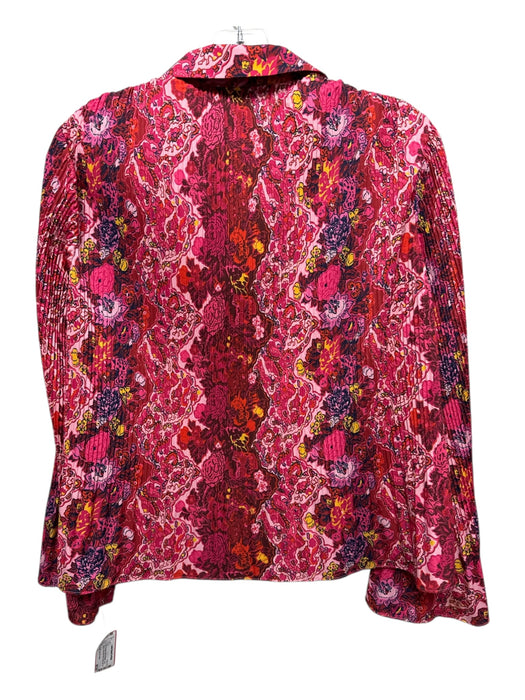 Derek Lam 10 Crosby Size 2 Pink, Orange & blue Polyester Long Sleeve Floral Top Pink, Orange & blue / 2