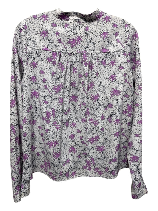Marant Etoile Size M Purple, Gray & Black Cotton Long Sleeve Coral Print Top Purple, Gray & Black / M