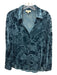 L'agence Size S/P Teal Blue Viscose Velvet Burnout Long Sleeve Top Teal Blue / S/P