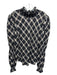 Veronica Beard Size 16 Black, Cream & Gold Cotton Blend Plaid Ruffle Neck Top Black, Cream & Gold / 16