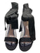 Gianvito Rossi Shoe Size 38 Black Satin round toe Ribbon Detail Stiletto Sandals Black / 38