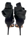 Gianvito Rossi Shoe Size 38 Black Satin round toe Ribbon Detail Stiletto Sandals Black / 38