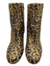 Gianvito Rossi Shoe Size 40 Gold & Black Leather round toe Leopard Booties Gold & Black / 40