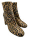 Gianvito Rossi Shoe Size 40 Gold & Black Leather round toe Leopard Booties Gold & Black / 40