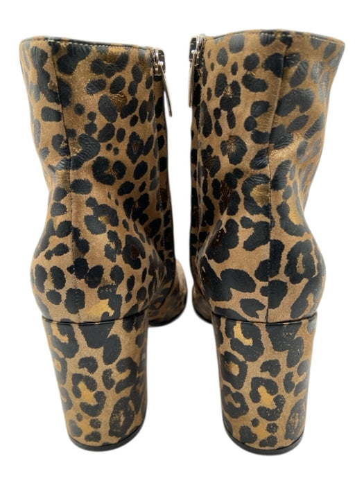 Gianvito Rossi Shoe Size 40 Gold & Black Leather round toe Leopard Booties Gold & Black / 40