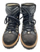 Ganni Shoe Size 38 Black Leather Nylon Quilted Lace Up Combat Booties Black / 38