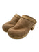 No. 6 Shoe Size 36 Beige Suede Shearling Round Toe Open Back Mule Clogs Beige / 36