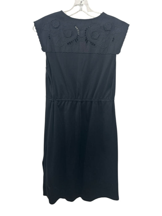 See By Chloe Size XS Black Cotton broderie anglaise Sleeveless Knee length Dress Black / XS