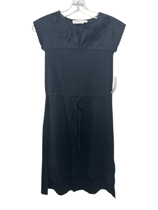See By Chloe Size XS Black Cotton broderie anglaise Sleeveless Knee length Dress Black / XS