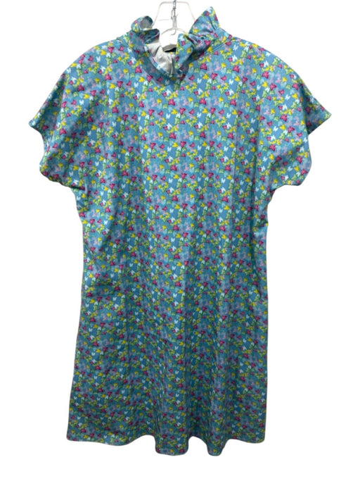 Never a Wallflower Size L Blue, Yellow, Pink Cotton Blend Butterflies Dress Blue, Yellow, Pink / L