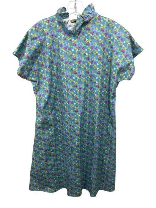 Never a Wallflower Size L Blue, Yellow, Pink Cotton Blend Butterflies Dress Blue, Yellow, Pink / L