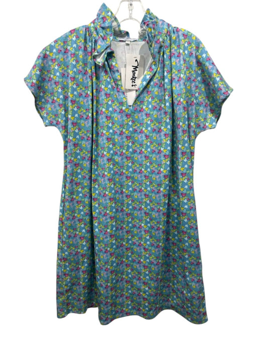 Never a Wallflower Size L Blue, Yellow, Pink Cotton Blend Butterflies Dress Blue, Yellow, Pink / L