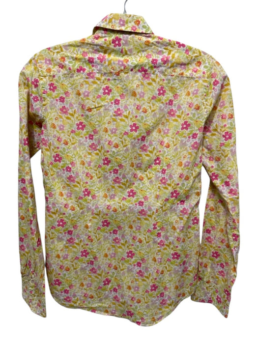 Ann Mashburn Size XS Yellow, Green, Pink Cotton Floral Long Sleeve Top Yellow, Green, Pink / XS