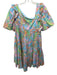 Alden Adair Size XS Pastel Multi Polyester Blend Ruffle Tie Neck Abstract Dress Pastel Multi / XS