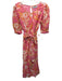 Olivia James the Label Size XS Pink, Orange, Beige Cotton Floral Midi Dress Pink, Orange, Beige / XS