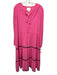 Sail To Sable Size XL Pink & Black Viscose Blend Ric Rac Tie Neck Maxi Dress Pink & Black / XL