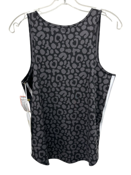 Emily McCarthy Size S Gray Polyester Blend Side Stripe Leopard Sleeveless Top Gray / S
