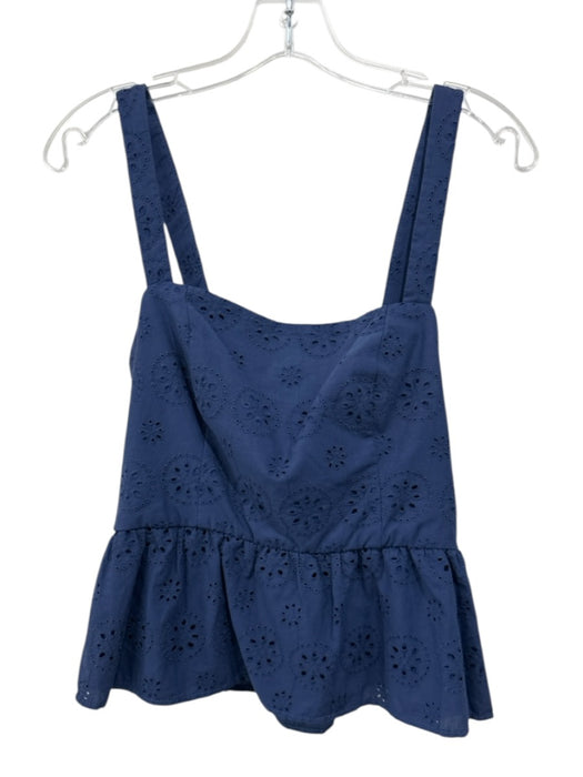Hutch Size 8 Blue & Brown Cotton Eyelet Buckle Detail Gathered Hem Top Blue & Brown / 8