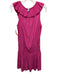 Ramy Brook Size L Pink Polyester Smocked Waist Ruffle Accent Mini Dress Pink / L
