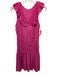 Ramy Brook Size L Pink Polyester Smocked Waist Ruffle Accent Mini Dress Pink / L