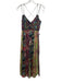 Anthropologie Size 4 Red, Green, Multi Viscose Embroidered Ikat Cross Back Dress Red, Green, Multi / 4