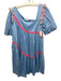 Alden Adair Size S blue, pink, multi Polyester Blend Ruffle Tie Neck Dress blue, pink, multi / S