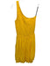 S/W/F Size S Yellow Rayon Shirred One Shoulder Mini Dress Yellow / S