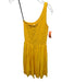 S/W/F Size S Yellow Rayon Shirred One Shoulder Mini Dress Yellow / S