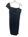 Eliza J Size 8 Black Polyester Blend One Shoulder Side Slit Below knee Dress Black / 8