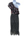Misa Size XS Black, Pink, White Viscose Floral One Shoulder Maxi Dress Black, Pink, White / XS