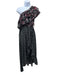 Misa Size XS Black, Pink, White Viscose Floral One Shoulder Maxi Dress Black, Pink, White / XS
