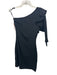 Diane Von Furstenberg Size 2 Black Silk Blend One Shoulder Flounce Dress Black / 2