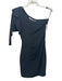 Diane Von Furstenberg Size 2 Black Silk Blend One Shoulder Flounce Dress Black / 2